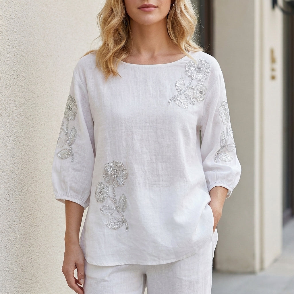 Women's Shirts | Embroidered, Lightweight Tunic for Wearing
