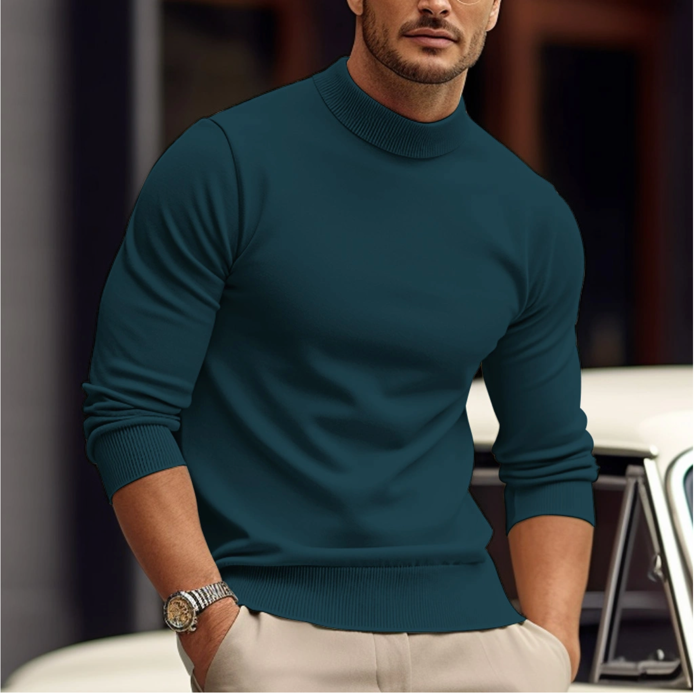 Men's Stylish Cotton Sweater - Soft - Classic Cut