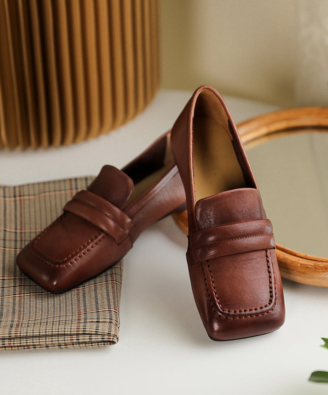 Women's leather loafers | Apricot, soft leather | Slip-on