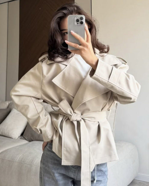 Belted Double-Breasted Trench Jacket