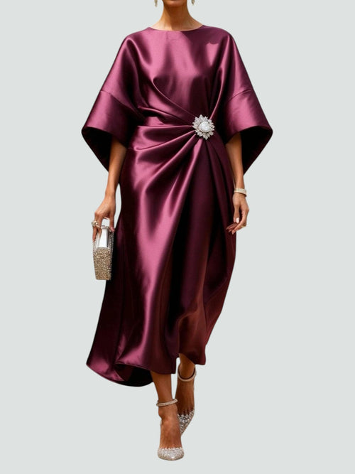 Alessandra Satin Midi Dress