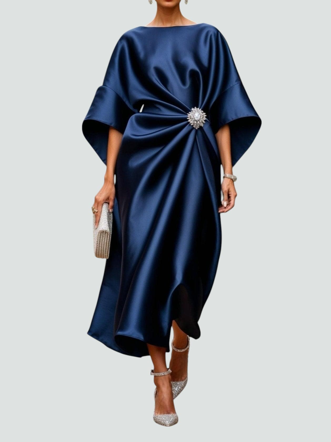 Alessandra Satin Midi Dress