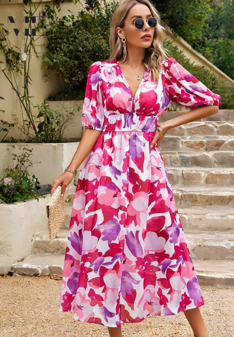 Amelia Floral Midi Dress