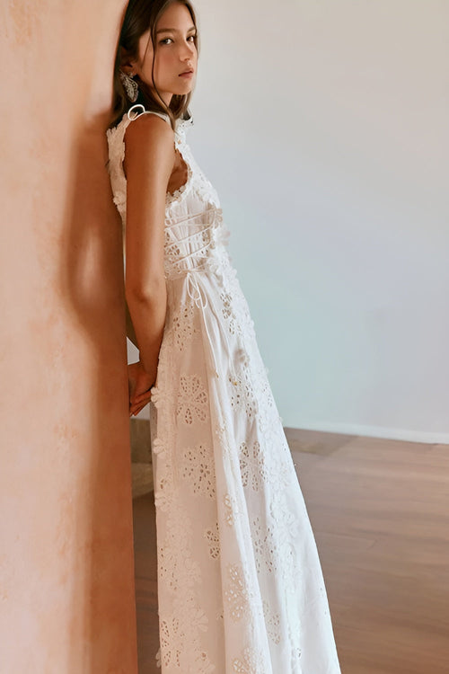 Arabella Lace-Up Maxi Dress