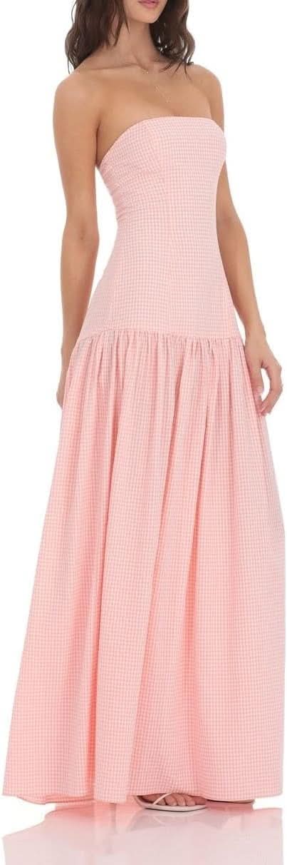 Avery Gingham Maxi Dress