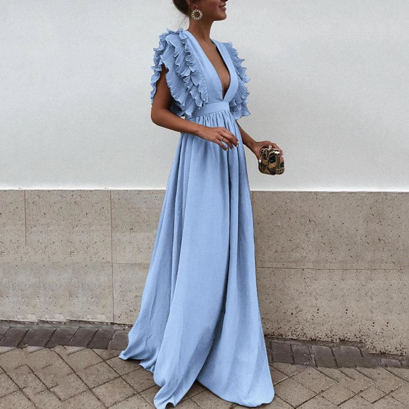 Gabriela Ruffle Maxi Dress