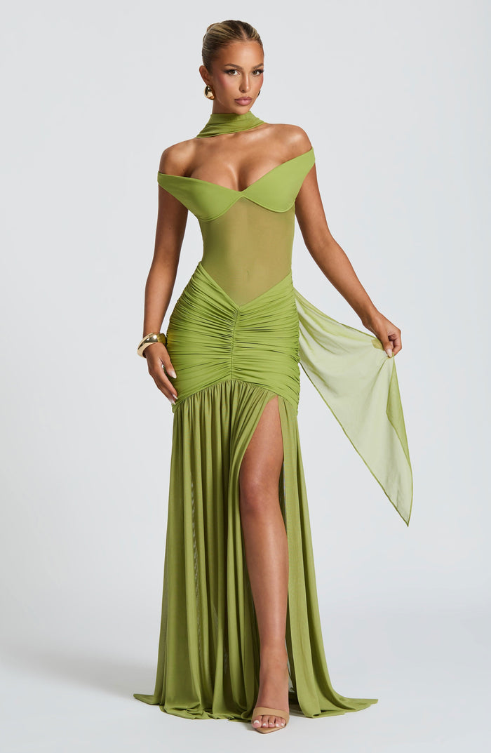 Raven Ruched Maxi Dress
