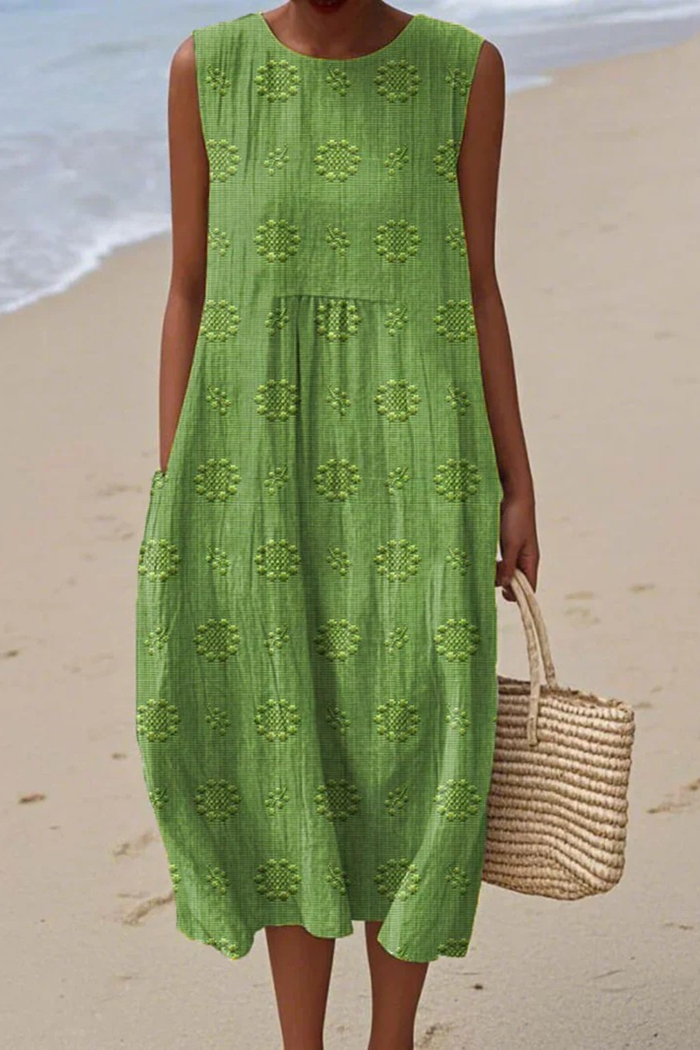 Riley Embroidery Midi Dress