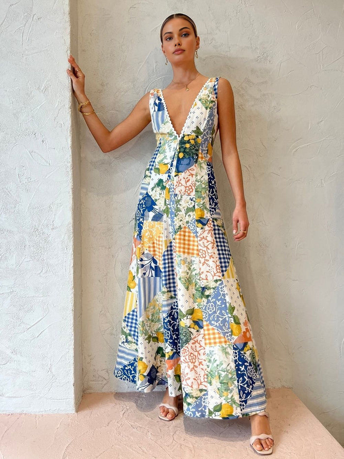 Solange Patchwork Maxi Dress