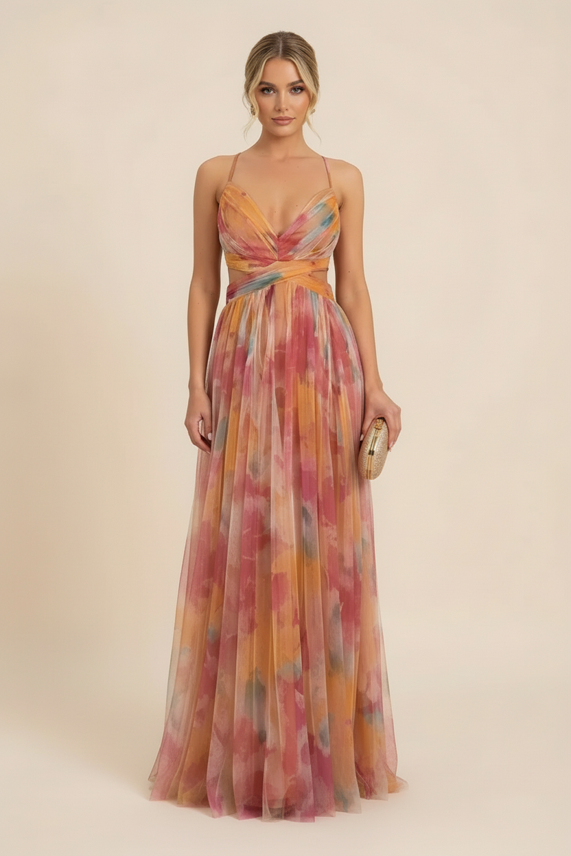 Sleeveless Maxi Dress with Soft Draping