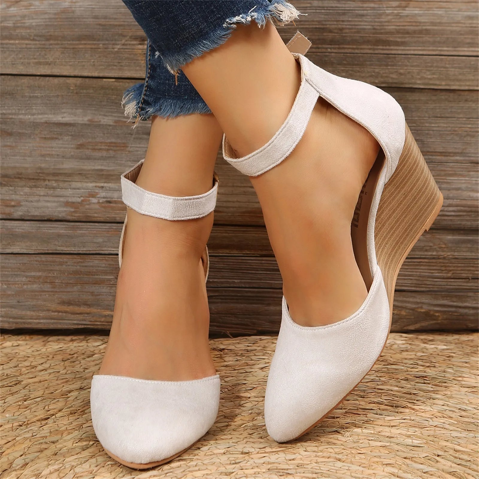 Women's Elevated High Heels | Closed Toe Suede | Matte Finish