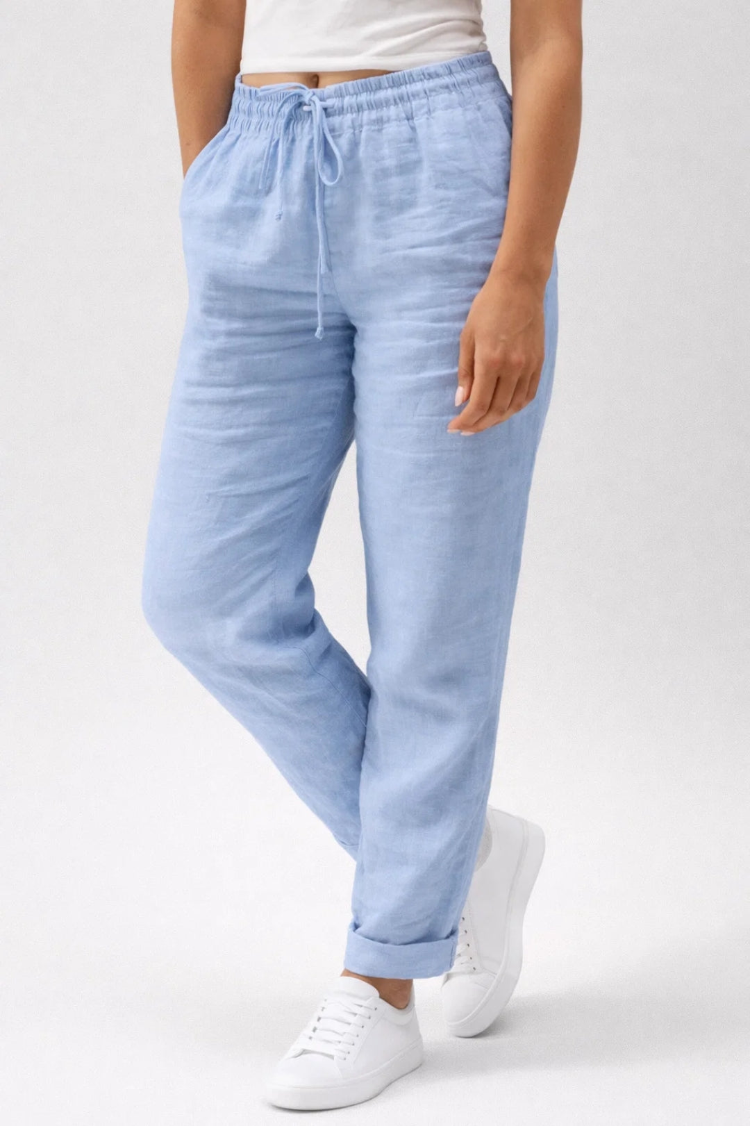 Women's pants | Straight leg, drawstring | Summer casual