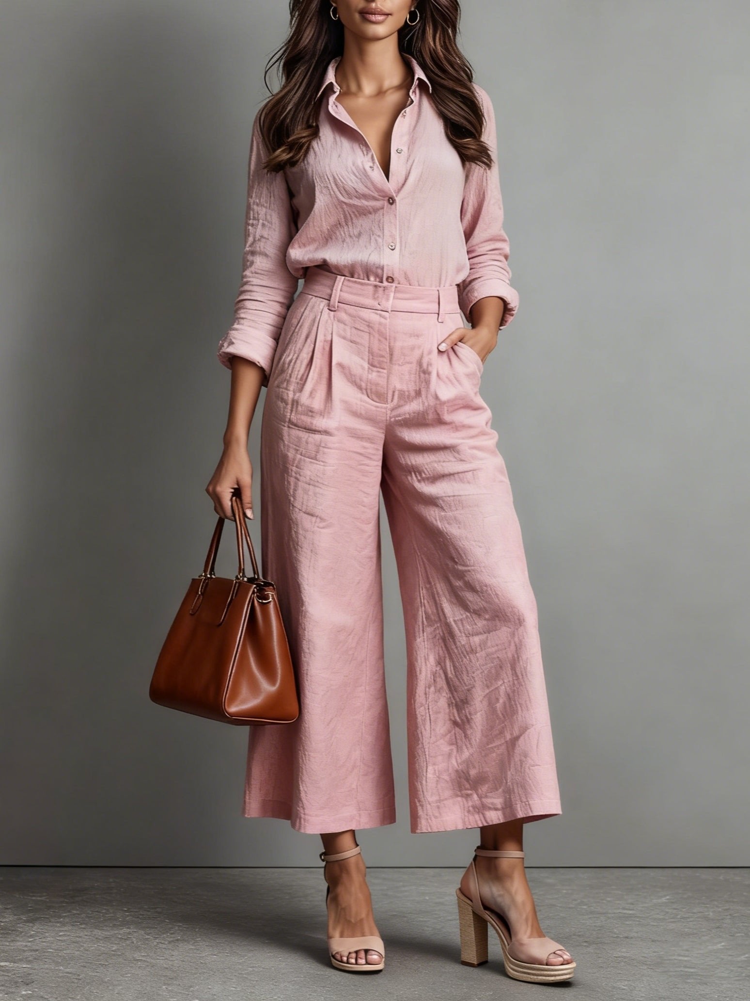 Women's shirts and high-waisted wide pants | Set