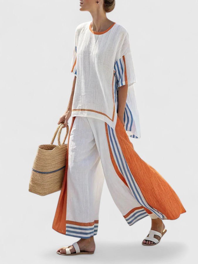 Women's Linen Blend Loungewear Set | Loose Fit, Summer Style