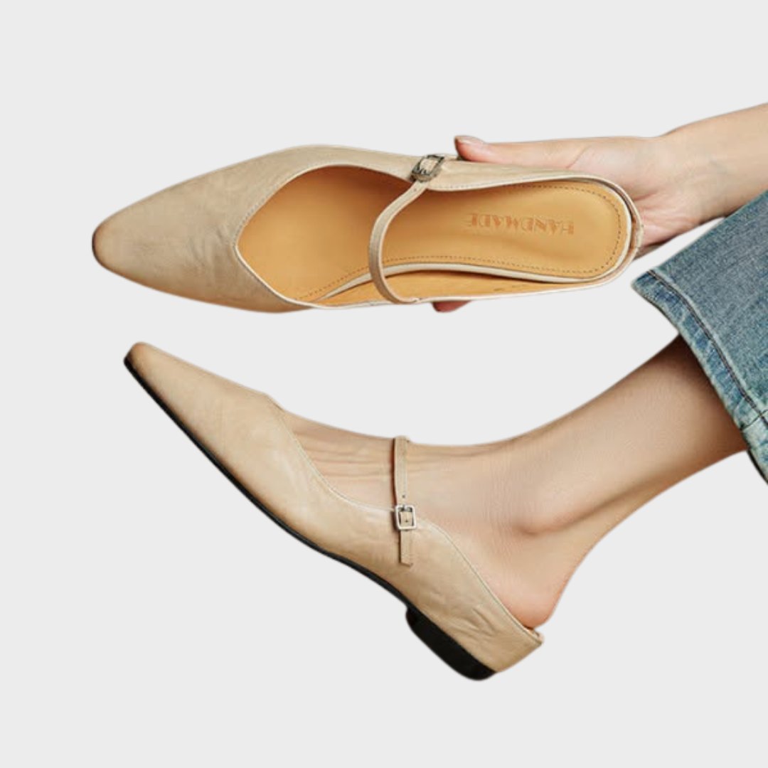 Women's Mary Jane Shoes | Pointed Toe, Leather, Flat Sole