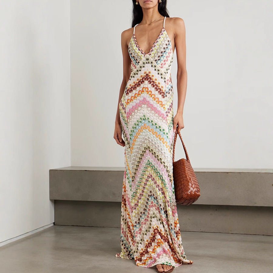Maxi Dress | Graphic Pattern, Shaping | Women's Long Dress