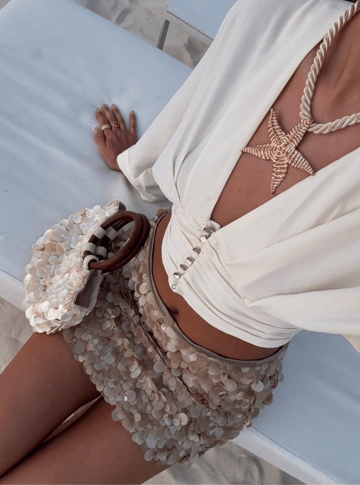Oversized Paillette Mini Skirt