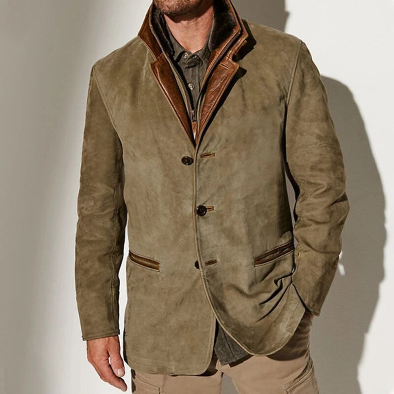 Men's button-up winter jacket - vintage style
