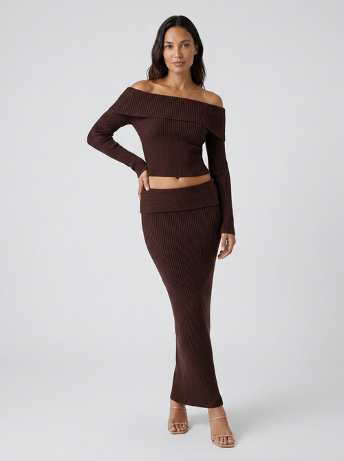 Anise Ribbed Maxi Skirt Set