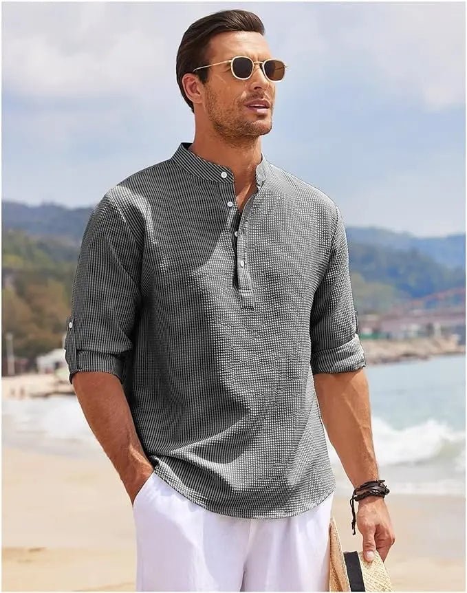 T-shirt | Hugo, men's, checkered | Rolled-up sleeves, casual style