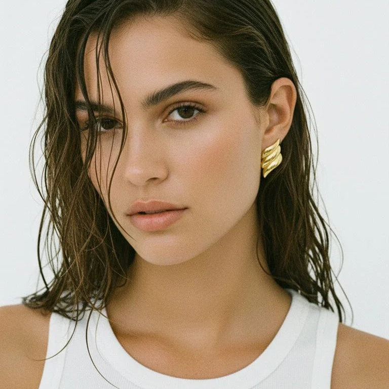 Three-Layer Wing Drop Earrings