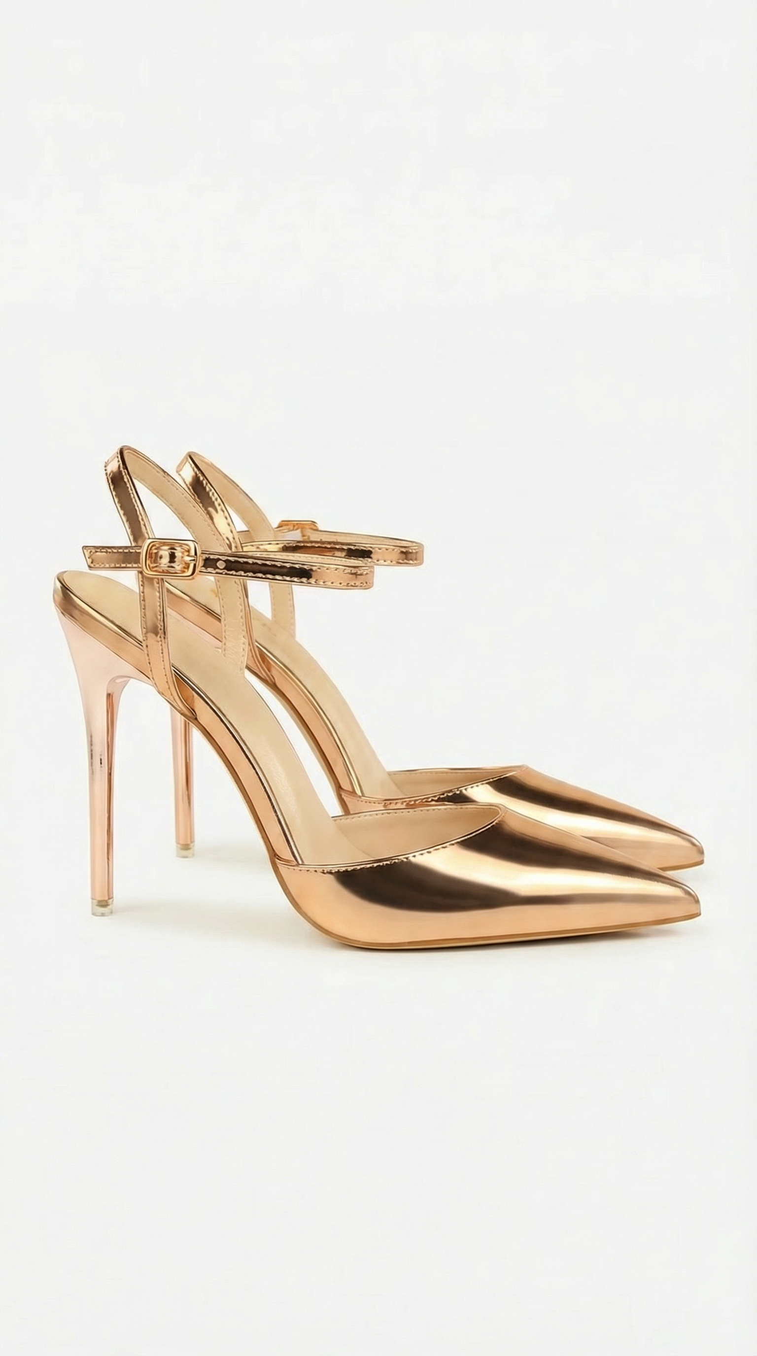 Metallic Pointed-Toe Stiletto Sandals