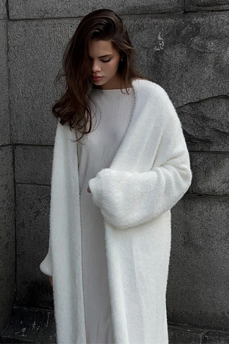 Open Front Longline Knit Cardigan