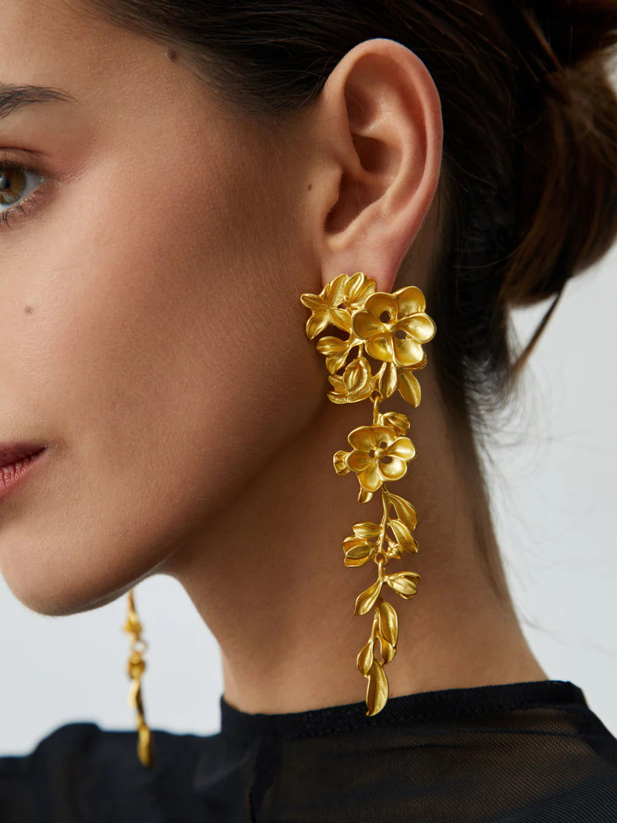 Floral Fringe Drop Earrings