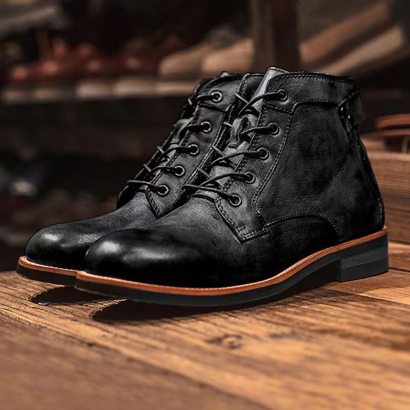Men's ankle boots | Lace reminder, brown and black