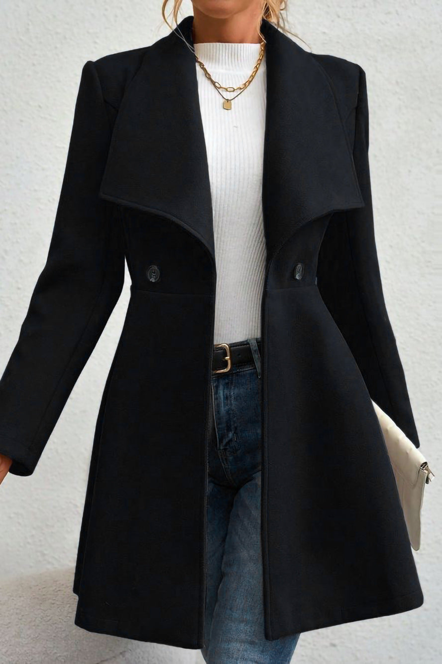 Open Front Shawl Collar Longline Jacket