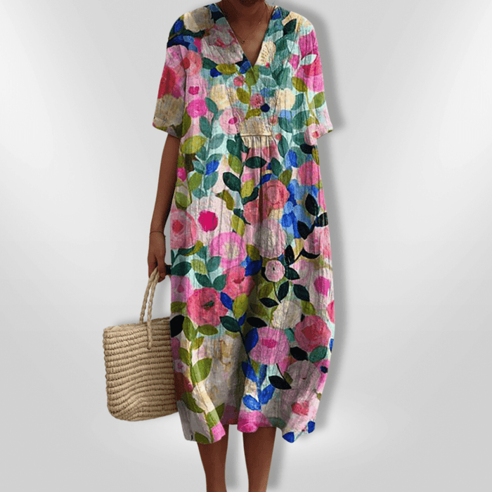 Floral summer dress loose breathable cotton