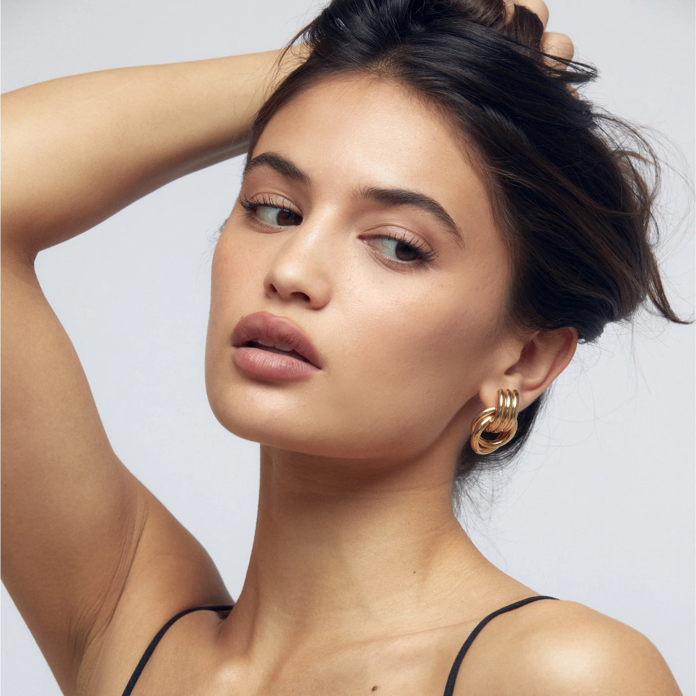 Knot Stud Earrings in Gold