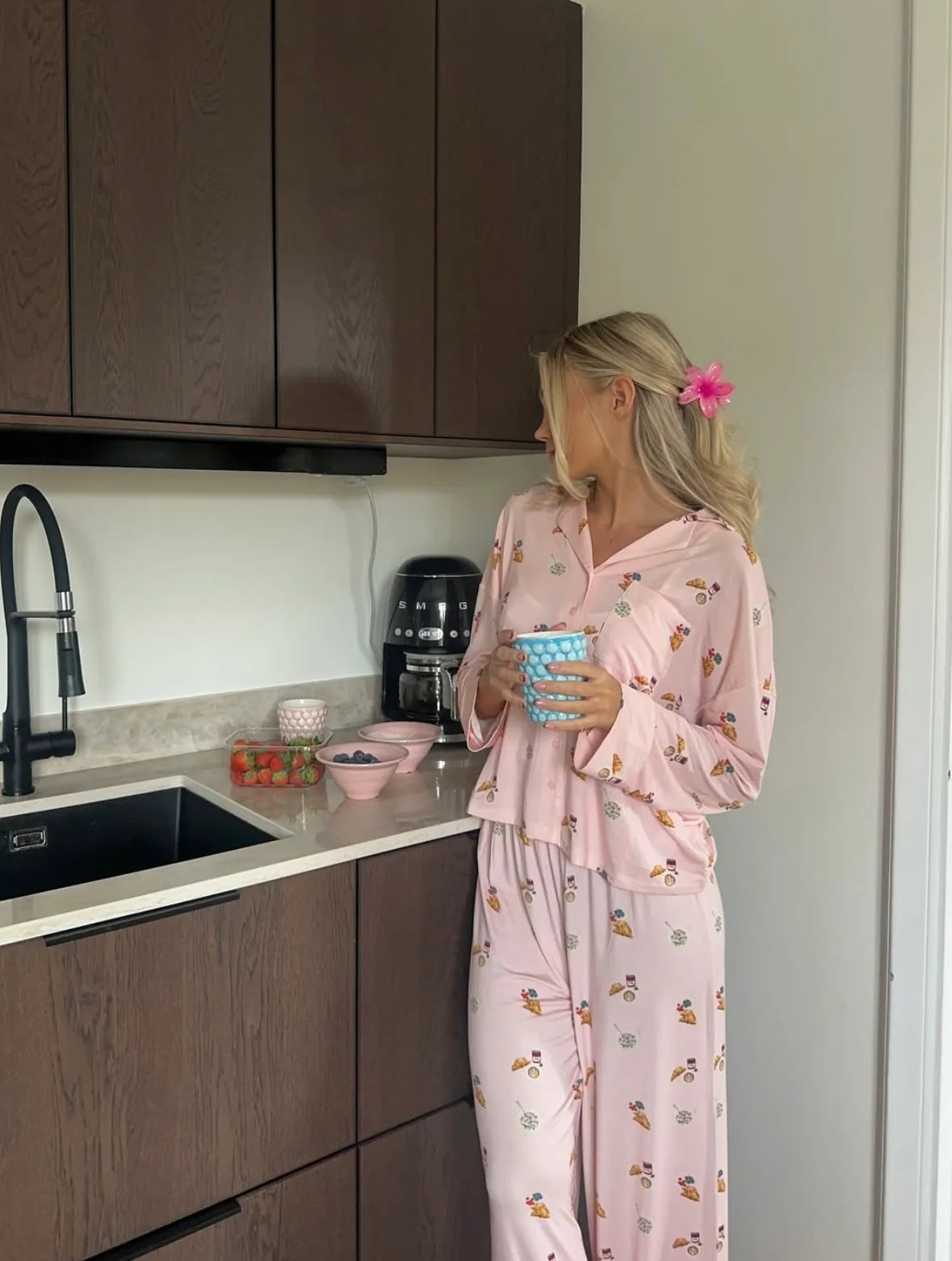 Printed Button-Down Pyjama Set