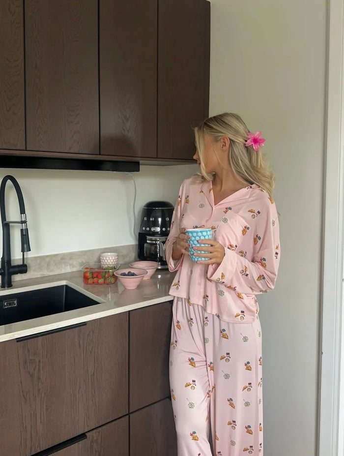 Printed Button-Down Pyjama Set