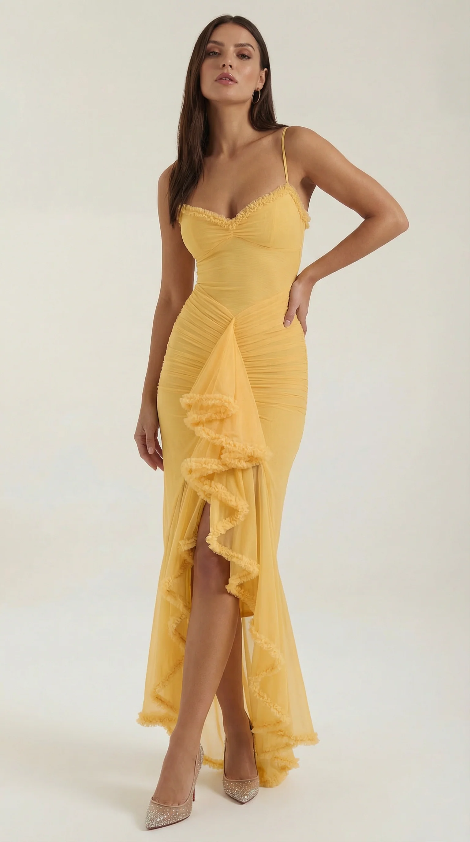 Sleeveless Ruffle Maxi Dress