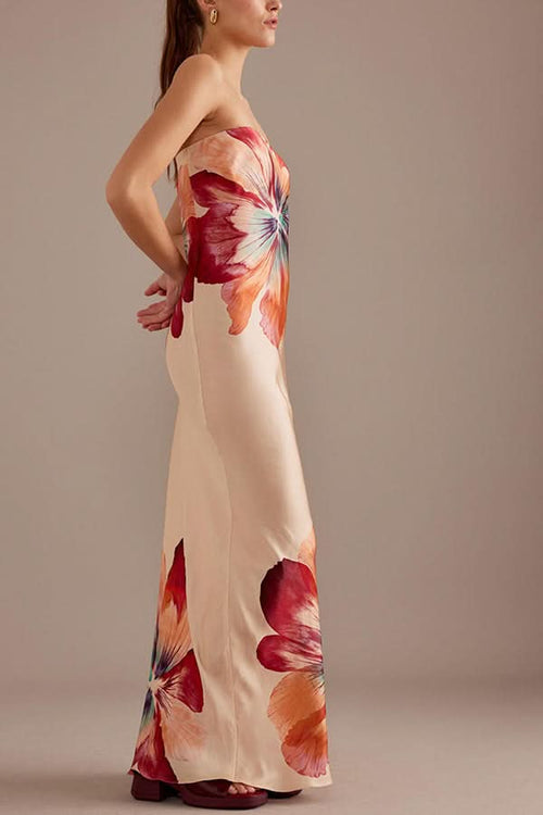 Becky Satin Floral Maxi Dress