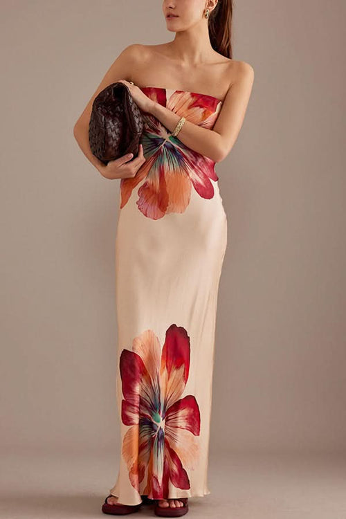 Becky Satin Floral Maxi Dress