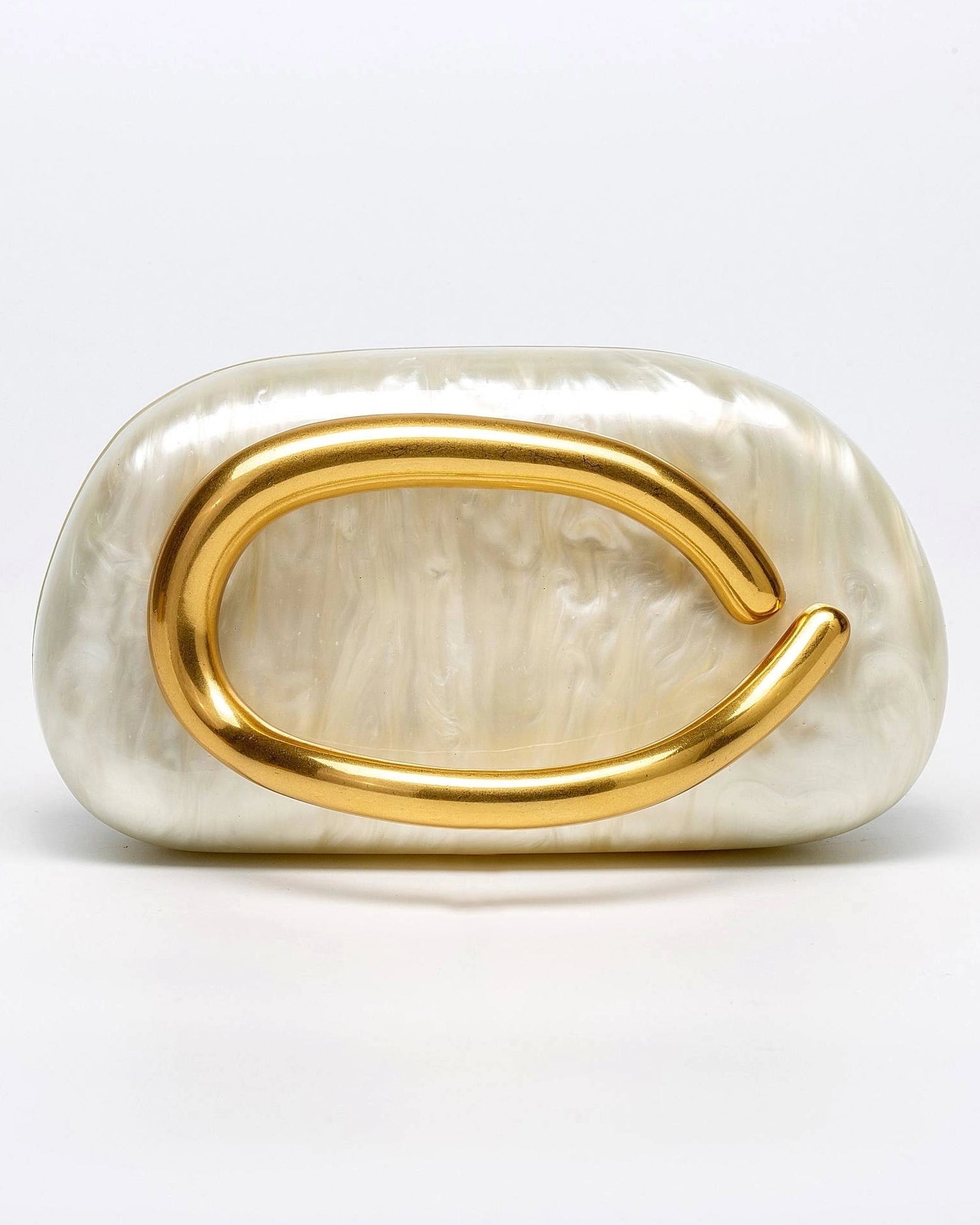 Marbled Acrylic Clutch Bag with Chain Strap
