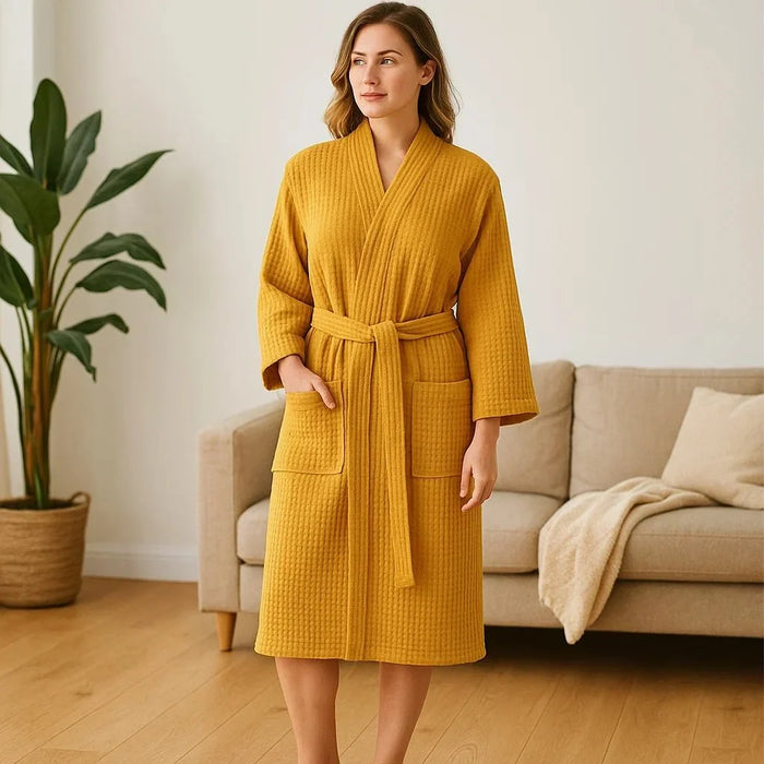 Cotton Waffle Bathrobe Women's SereneLuxe
