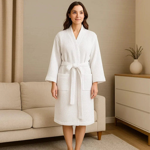 Cotton Waffle Bathrobe Women's SereneLuxe