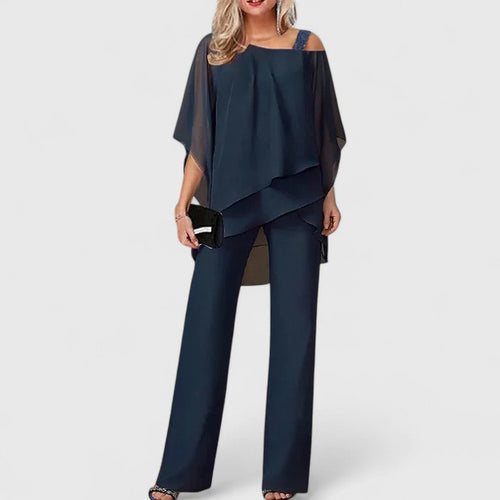 Clothing Sets - Women | 2-piece trouser suit, chiffon blouse | Elegant party outfit