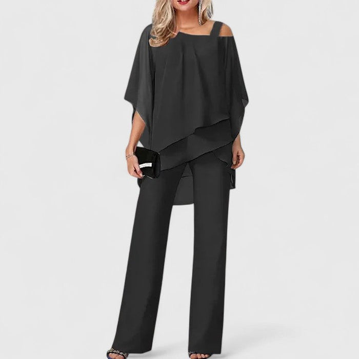 Clothing Sets - Women | 2-piece trouser suit, chiffon blouse | Elegant party outfit
