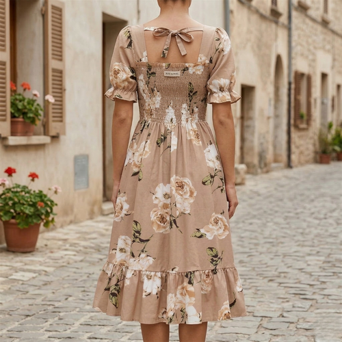 Alora Square Neck Midi Dress