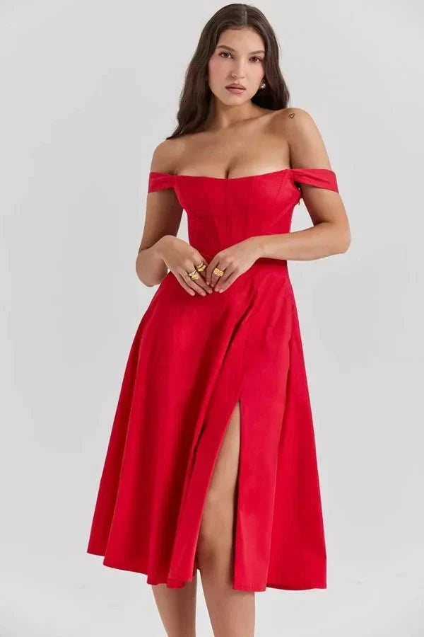 Coralie Off Shoulder Midi Dress