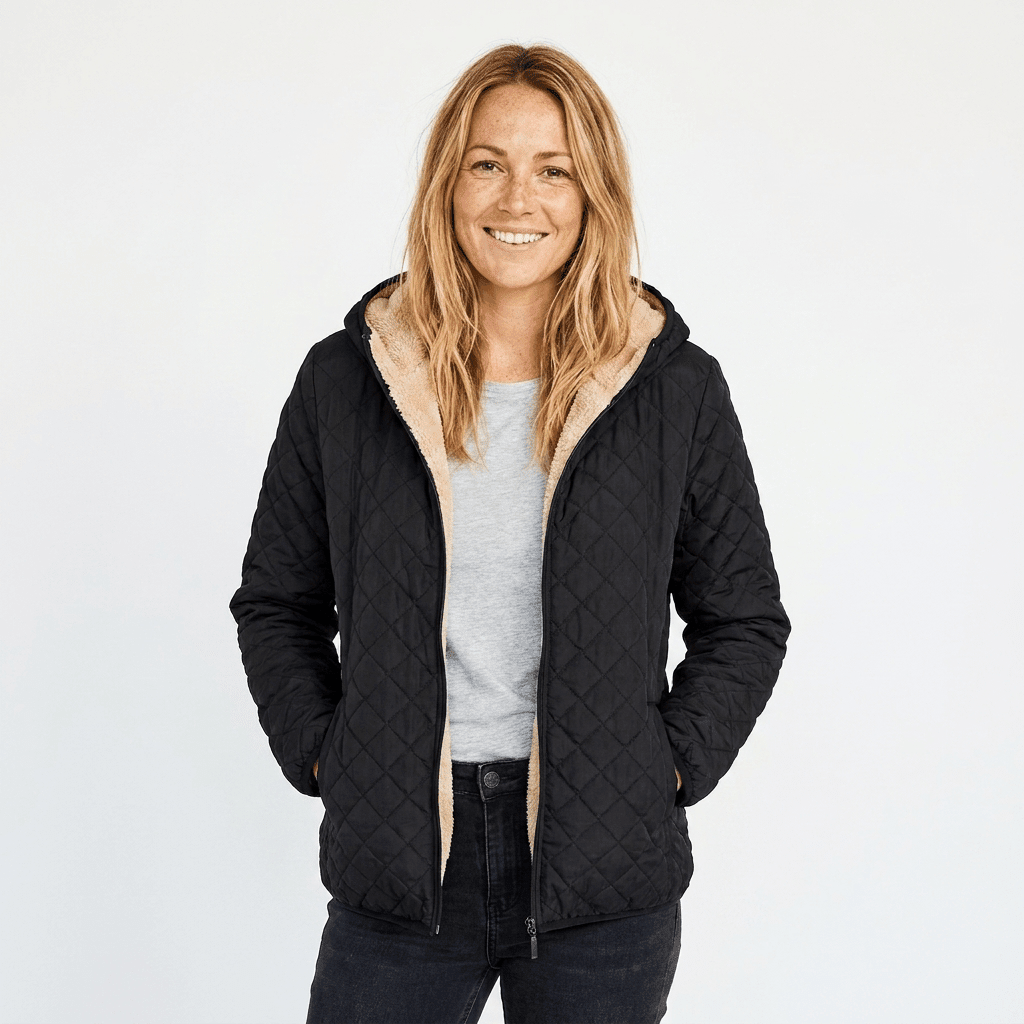 Women's Quilted Jacket | Warm Polar Fleece Hoodie | Lightweight