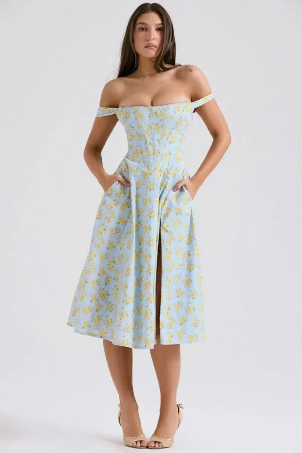 Imogen Off Shoulder Midi Dress