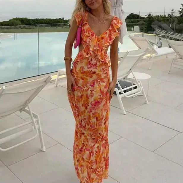 Gemma Ruffle Maxi Dress